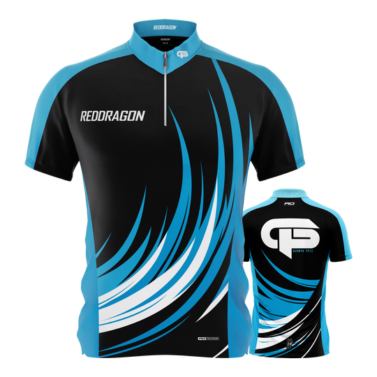 Abgebildet ist das Red Dragon Gerwyn Price Limited Edition Dartshirt. Es handelt sich um ein sportliches Darttrikot in limitierter Auflage.