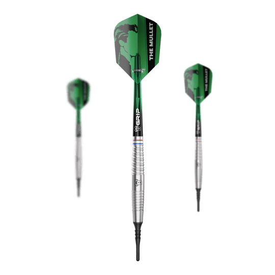 Das Bild stellt ein Set der Bulls Danny Jansen Softdarts mit 20g dar. Ideal für Dartspieler, die leichte Softdarts bevorzugen.