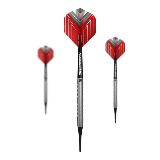 Hier sind die GOAT Podium Silver Softdarts mit einem Gewicht von 18g abgebildet. Das Set besteht aus hochwertigen silberfarbenen Softdarts.