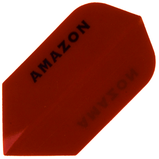 a8 Das Bild zeigt ein rotes Dart-Flight mit der Aufschrift "AMAZON". Es handelt sich um das Produkt "Amazon Flights A8".