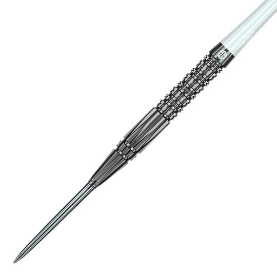Die Abbildung zeigt die Caliburn Prisma P2 Steeldarts mit einem Gewicht von 20,5g. Das Produkt eignet sich ideal für Steeldartspieler.