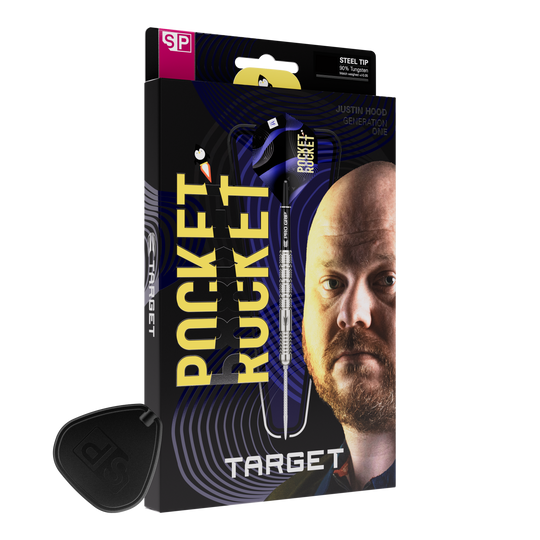 Target Justin Hood Swiss Points Steeldarts - 23g Diese Grafik zeigt die Target Justin Hood Swiss Points Steeldarts mit einem Gewicht von 23 Gramm. Der Dartpfeil besticht durch hohe Qualität und Präzision.