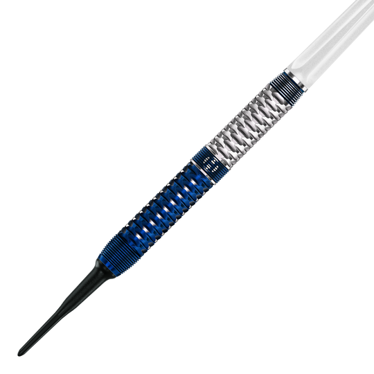 Harrows GEO Parallel Softdarts Zu sehen ist ein Harrows GEO Parallel Softdart im Detail. Es handelt sich um ein modernes Dartpfeil-Modell für Softdartspiele.