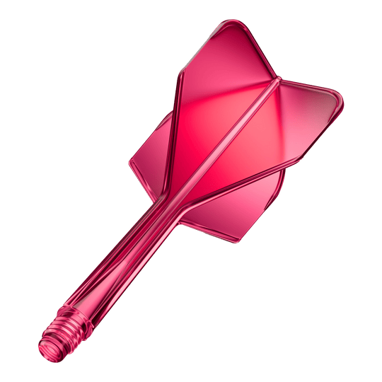 Das Produkt GOAT A1R No6 Flight-Shaft-System in Neon Pink ist abgebildet. Das Dartzubehör besticht durch seine auffällige pinke Farbe.