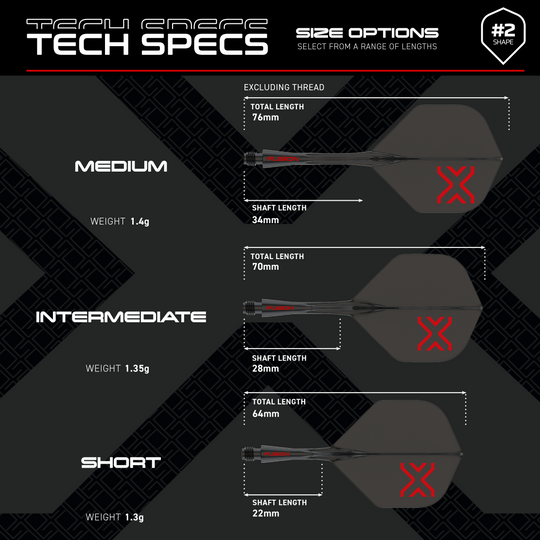 Winmau Fusion Blade X No2 Standard Flight Shaft System - Black Auf dem Bild ist das Winmau Fusion Blade X No2 Standard Flight-Shaft-System in Schwarz zu sehen. Dieses Produkt wird bei Dartspielen verwendet.