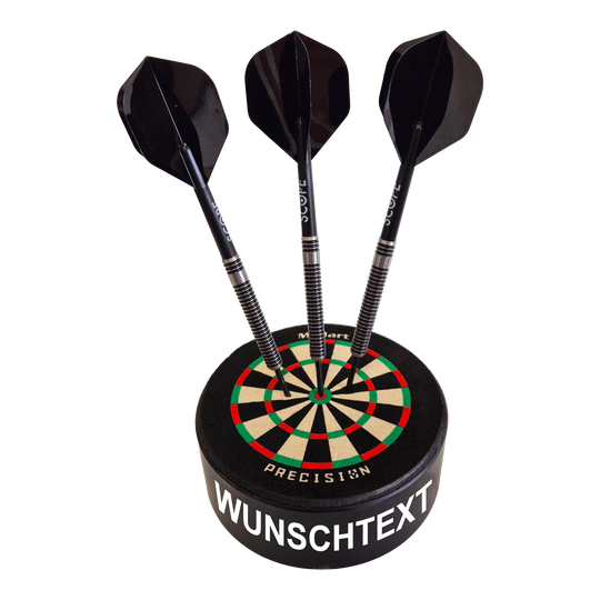 McDart Precision Mini Dartboard with custom text Hier ist ein Produktfoto mit dem Dateinamen 765_McDart_Mini_Precision_Dartboard_Darthalter_1_Arial zu sehen. Weitere Produktdetails sind nicht verfügbar.