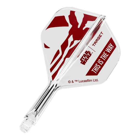 Target Star Wars K-Flex Set Mandalorian No2 Standard Flights Abgebildet ist ein Flight für Darts, inspiriert von Star Wars. Es handelt sich um das Modell 'K-Flex This Is The Way No2 Standard Flights' mit 19mm Größe.