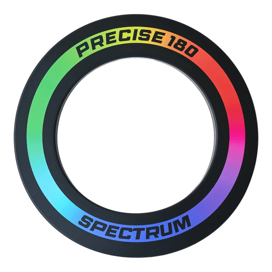 Precise 180 Spectrum Dartboard Surround Das Bild zeigt den Precise 180 Spectrum Dartboard Surround. Die Umrandung dient als Schutz und Dekoration für das Dartboard.