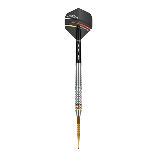 Precise 180 Ricardo Pietreczko GEN1 steel darts Hier ist ein Precise 180 Ricardo Pietreczko GEN1 Steeldart abgebildet. Der Dartpfeil ist für das Steeldartspiel konzipiert.