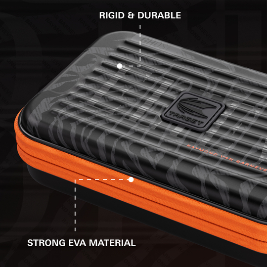 Das Bild zeigt das Takoma XL Ghost Series Raymond Van Barneveld Dartcase. Das Dartcase dient zur sicheren Aufbewahrung von Dartpfeilen.