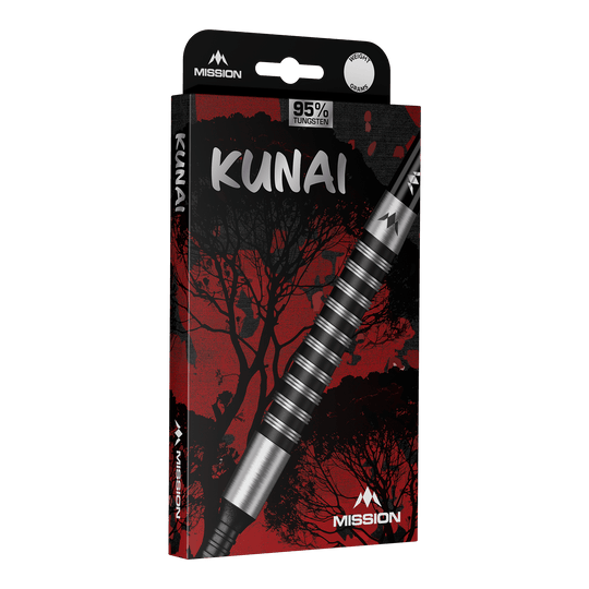 Mission Kunai Black PVD Steel Darts - 23g Hier wird Mission Kunai Black PVD Steeldarts - 23g dargestellt. Die Steeldarts bestehen aus schwarzem Material und wiegen 23 Gramm.