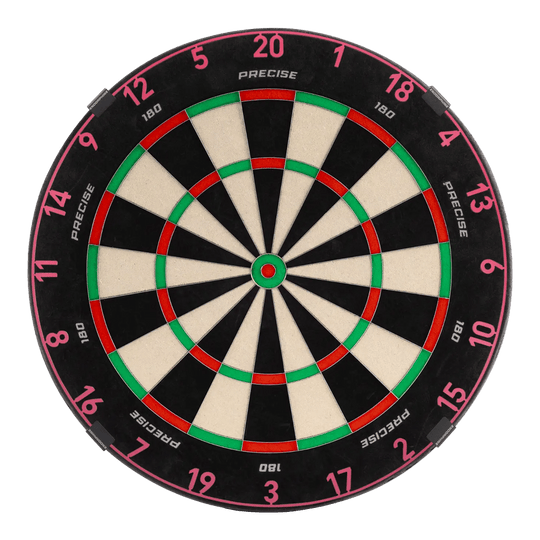 Precise 180 Endorphine Steel Dartboard with Numbered Ring - Cyber Pink Das Precise 180 Endorphine Steeldartboard mit Nummernring in Cyber Pink ist auf dem Bild dargestellt. Es eignet sich perfekt für anspruchsvolle Dartspieler.