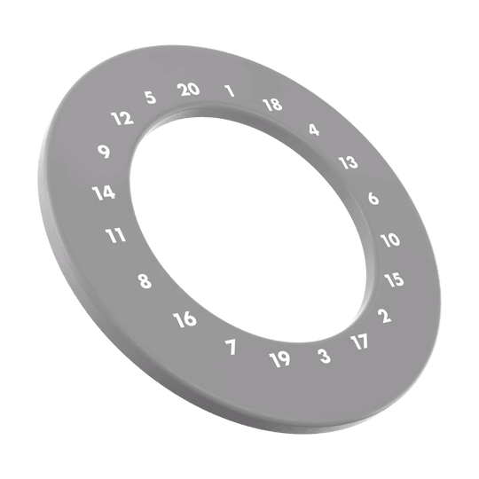 HD Numbers Dartboard Surround - Custom Colors Das Bild zeigt ein weiteres graues Dartboard Surround ohne Logo. Es ist eine praktische Ergänzung für jedes Dartboard.