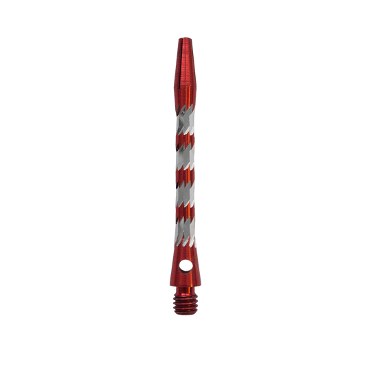 Bulls NL Minor Aluminum Shafts - Red - 46 mm Bulls NL Minor Aluminium Shafts in Rot, 46 mm lang. Das Bild zeigt einen roten Aluminiumschaft für Dartpfeile.