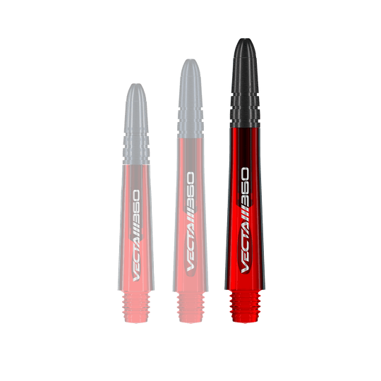 Winmau Vecta Blade 360 Shafts - Red Dieses Bild zeigt einen roten Dart-Schaft mit dem Namen 7025-219_Winmau_Vecta_Blade360_Shafts_Rot_40mm_1. Das Produkt ist 40 mm lang und hat ein schlichtes Design.