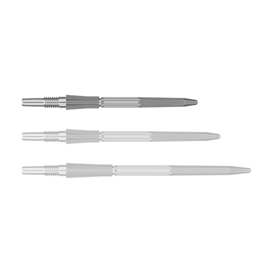 Target Elysian Archetype 43 Swiss Point Steel Dart Tips - Silver Abgebildet ist eine silberne SwissPoint Dartspitze, 30 mm lang. Die Spitze stammt vermutlich von Target Elysian Archetype 43.