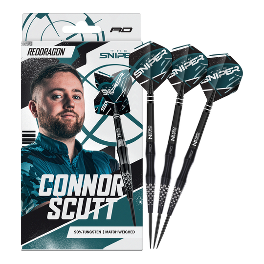 Red Dragon Connor Scutt The Sniper Steeldarts - 22g Das Foto präsentiert Red Dragon Connor Scutt The Sniper Steeldarts - 22g. Diese Darts sind ideal für ambitionierte Dartspieler.