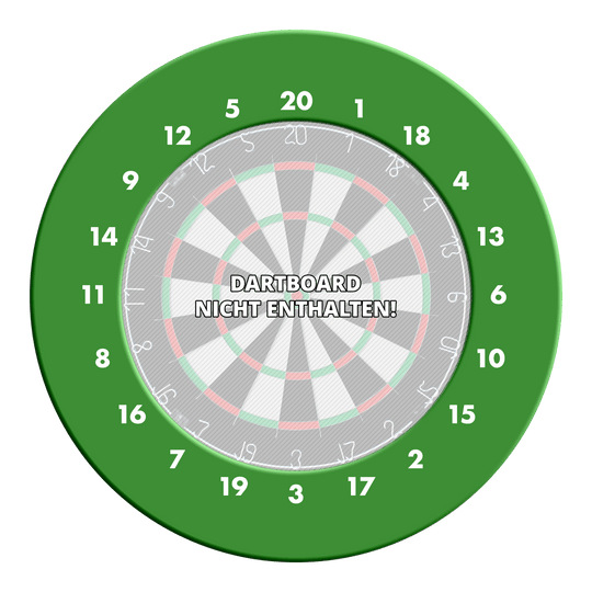 HD Numbers Dartboard Surround - Custom Colors Abgebildet ist ein Dartboard Surround in Grün ohne Logo. Es handelt sich um eine schlichte Umrandung für eine Dartscheibe.