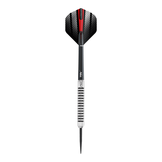 Red Dragon Flightmaster Fury 2 steel darts - 25g Das Bild zeigt die Red Dragon Flightmaster Fury 2 Steeldarts mit 25-Gramm-Gewicht. Die Darts verfügen über eine spezielle Grip-Oberfläche für bessere Kontrolle.