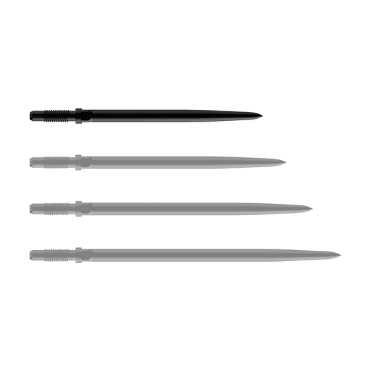 Bulls NL Convertible Point Dart Tips - Smooth - Black Gezeigt sind BullsNL Convertible Points Smooth in Schwarz mit einer Länge von 32 mm. Die Produktspitzen sind einzeln zu sehen.