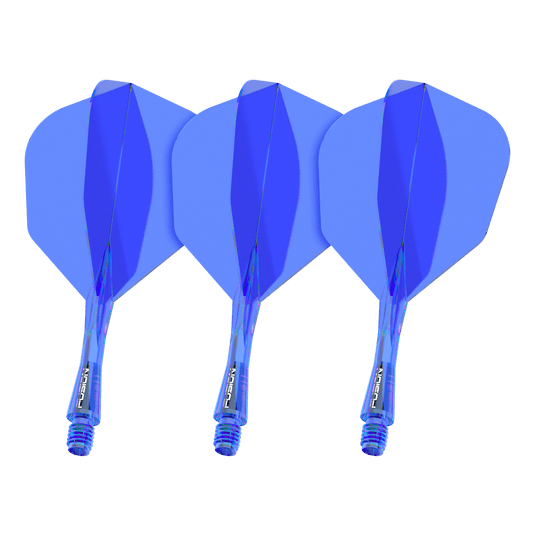 Winmau Fusion Flight Shaft System No6 Blue Gezeigt wird ein Artikel mit dem Dateinamen 8836_Winmau_Fusion_Flight_Shaft_System_No6_Blau_22mm_1Set. Das Bild stellt wahrscheinlich ein blaues Dartzubehör-Set dar.