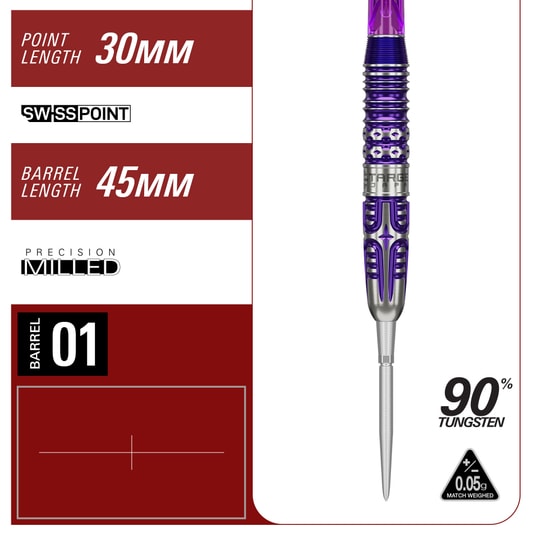 Target Japan Endeavor Kasumi Sato GEN3 Swiss Point Steeldarts Zu sehen sind die Target Japan Endeavour Kasumi Sato GEN3 Swiss Point Steeldarts. Die Steeldarts werden aus der Seitenansicht präsentiert.