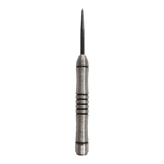 McDart Black Ring Steeldart Barrels - 24g Dieses Bild zeigt die McDart Black Ring Steeldart-Barrels - 24g. Die Barrels sind schwarz und besitzen eine gerillte Oberfläche.