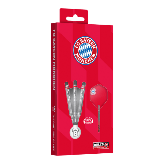 Bulls FC Bayern Munich Tungsten Steel Darts Das Bild zeigt die Bulls FC Bayern München Tungsten Steeldarts. Diese Steeldarts sind für Liebhaber des Vereins gedacht.