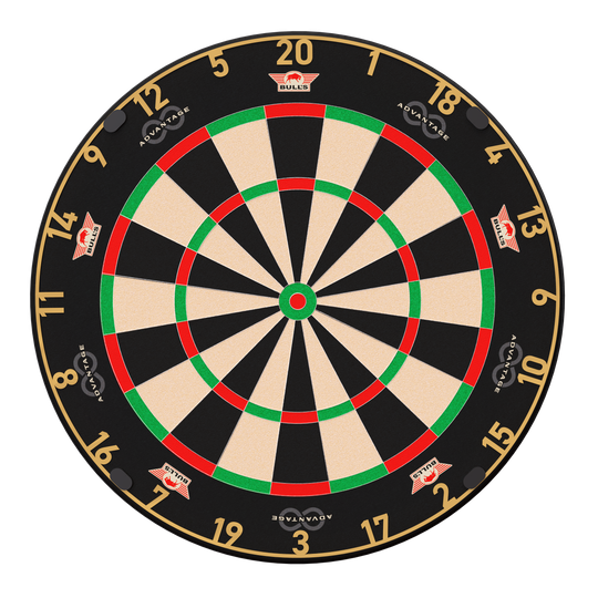 Bulls NL Advantage 8 steel dartboard Das Foto zeigt das Bulls NL Advantage 8 Steeldartboard. Dieses Produkt ist perfekt für ambitionierte Dartspieler.
