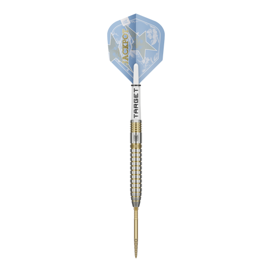 Das Produkt ist die Target Adrian Lewis Showdown Swiss Points Steeldarts. Sie werden für das professionelle Dartspiel verwendet.
