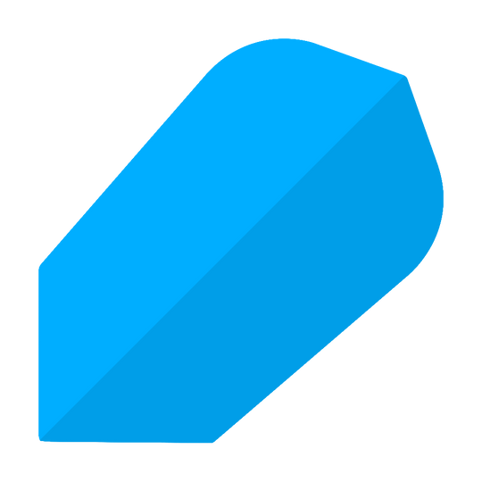 Dies ist ein blauer Poly-Plain Slim Flight. Der Flight ist für Dartpfeile und hat eine schlanke Form.