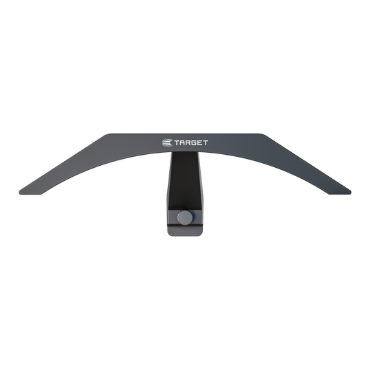 Target ARC V2 Dartboard Lighting Das Bild zeigt die Target ARC V2 Dartboard Beleuchtung. Es handelt sich um eine gebogene Lichtleiste zur optimalen Ausleuchtung eines Dartboards.