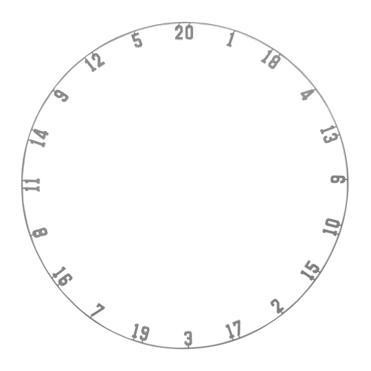 Das Bild zeigt den Precise 180 OnePiece Lasercut Zahlenring - Vintage. Das Produkt ist deutlich zu erkennen und gut beleuchtet.