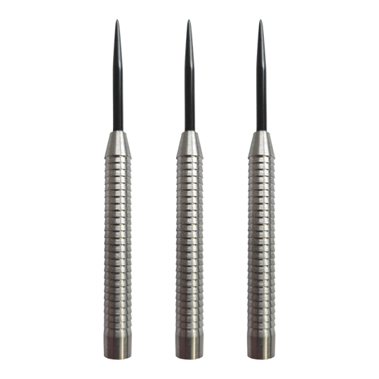 Hier sieht man die McDart Shark 3 Steeldart-Barrels mit 18g Gewicht als Set. Die Steeldart-Barrels zeichnen sich durch eine anspruchsvolle Struktur aus.