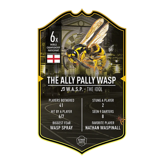 Ultimate Darts Card - The Ally Pally Wasp. Diese Karte präsentiert das Motiv The Ally Pally Wasp aus der Ultimate Darts Card Serie.