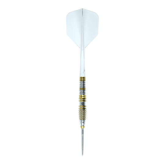 Dieses Bild zeigt die Caliburn Players Darts Lee Soon An Gold Spear Steeldarts, 23g. Sie sind speziell für Dartspieler konzipiert und haben eine elegante Form.
