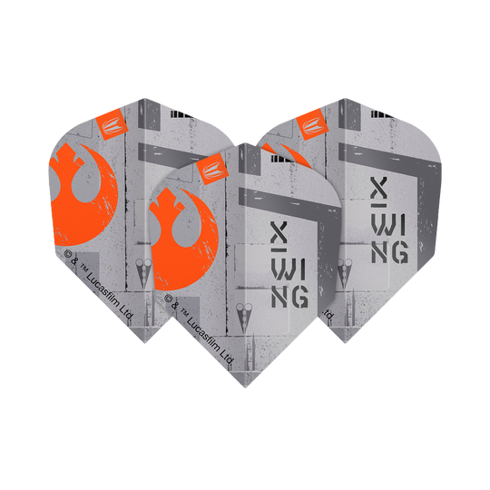 Dieses Bild zeigt das Produkt Target Star Wars ProUltra X-Wing No6 Flights. Es handelt sich um Dart-Flights mit Star Wars X-Wing Motiv.