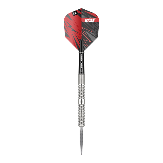 Target Sebastian Bialecki GEN1 Swiss Point Steeldarts - 22g Dies ist ein Steeldart namens „Target Sebastian Bialecki GEN1 Swiss Point“ mit einem Gewicht von 22 Gramm. Der Dart hat eine silberne Spitze und Schaft, sowie ein rotes und schwarzes Flight-Design.