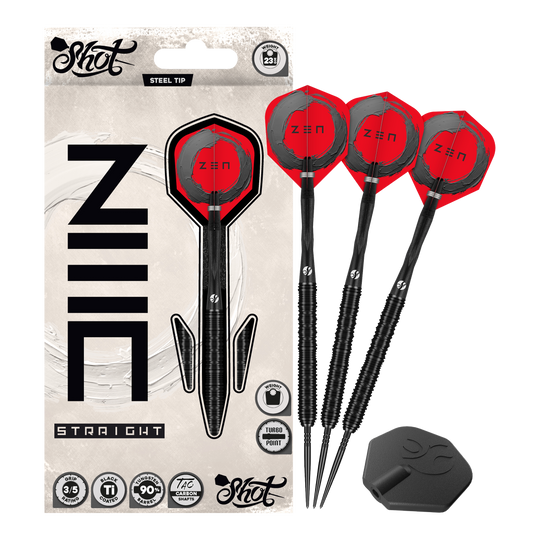 Shot ZEN Straight Turbo Point Steel Darts - 23g Shot ZEN Straight Turbo Point Steel Darts - 23g