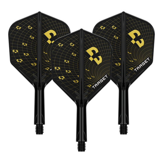 Hier sieht man ein Set Dartflights aus der K-Flex Bolide No6 Serie, 19 mm groß. Das Set eignet sich perfekt für Dartsportler.