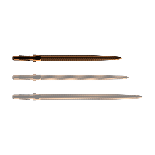 Bulls NL Convertible Point Dart Tips - Micro Grip - Bronze Auf dem Bild ist eine Dartspitze abgebildet. Es handelt sich um BullsNL Convertible Point mit Micro Grip in Bronze und 32mm Länge.