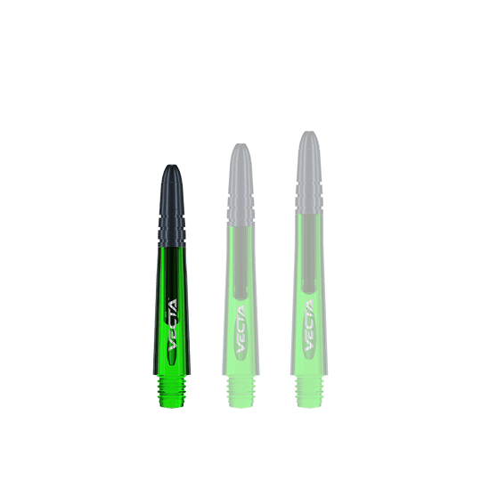 7025-104_Winmau_Vecta_Shafts_Gr-n_34mm_1 Das Bild zeigt ein Set von Winmau Vecta Shafts. Die Dartschäfte sind in einer auffälligen Farbe gehalten.