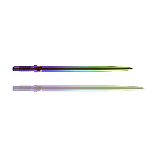 Ein Bild mit dem Dateinamen BU57716_BullsNL_Convertible_Points_Smooth_Rainbow_36mm_1. Es zeigt vermutlich einen Dartspitzen-Artikel in Regenbogenfarben.