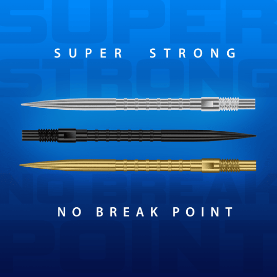 Harrows Quick Point Heavy Metal Dart Tips - Black Harrows Quick Point Heavy Metal Dartspitzen in Schwarz werden gezeigt. Sie haben eine strukturierte Oberfläche für besseren Halt.