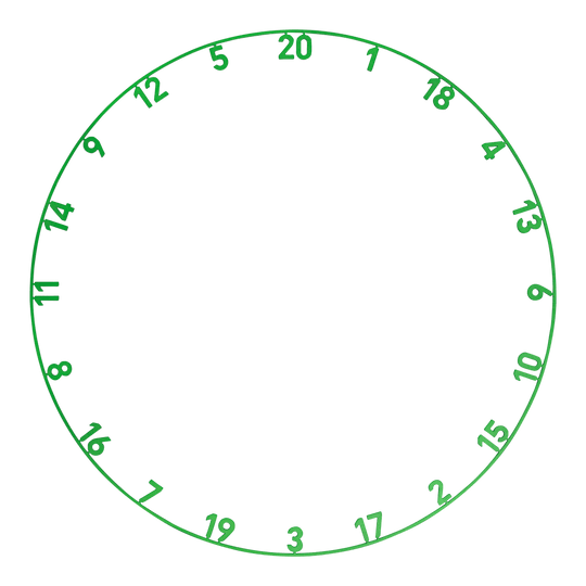 Precise 180 Endorphine Steel Dartboard with Numbered Ring - Emerald Green Das Precise 180 Endorphine Steeldartboard mit Nummernring ist abgebildet. Es besitzt eine farbige Spielfläche.