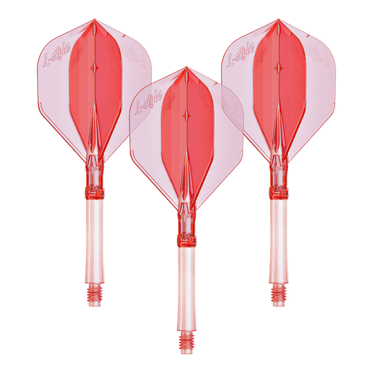 L-Style L-Sytem Flights - Clear Red Ein Set mit großen klar roten Dart-Flights aus dem L-System. Praktisch für Dartspieler, die ihre Ausrüstung verbessern möchten.