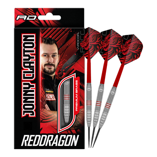 Red Dragon Jonny Clayton Brass Steel Darts - 21 g