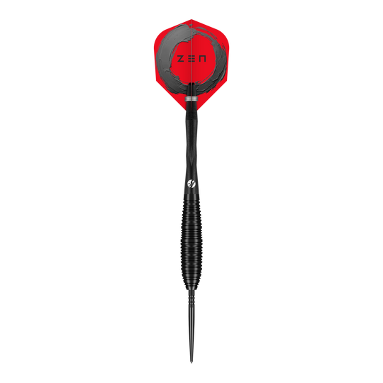 Shot ZEN Bomber Turbo Point steel darts Das Bild zeigt die Shot ZEN Bomber Turbo Point Steeldarts. Es handelt sich um professionelle Steeldarts für präzises Spiel.