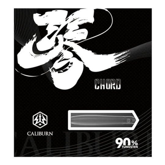 Hier sind die Caliburn Chord C3 Steeldarts mit 22,5 Gramm zu sehen. Die Darts haben ein modernes und schlankes Design.