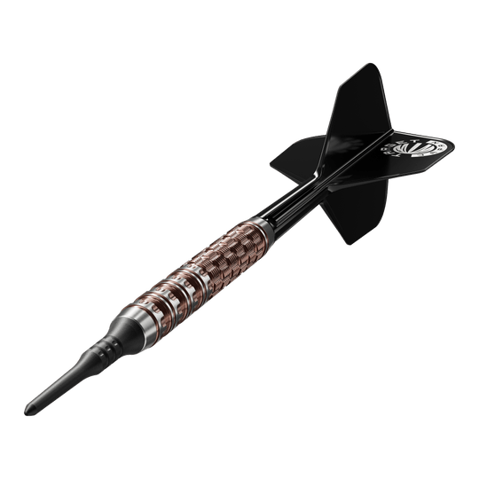 Target Japan Prime Series George Nishitani Raptor GEN6 Soft Darts - 19.5g Das Bild zeigt die Target Japan Prime Series George Nishitani Raptor GEN6 Softdarts mit einem Gewicht von 21,5g. Die Softdarts liegen auffällig im Fokus und präsentieren ihr Design deutlich.